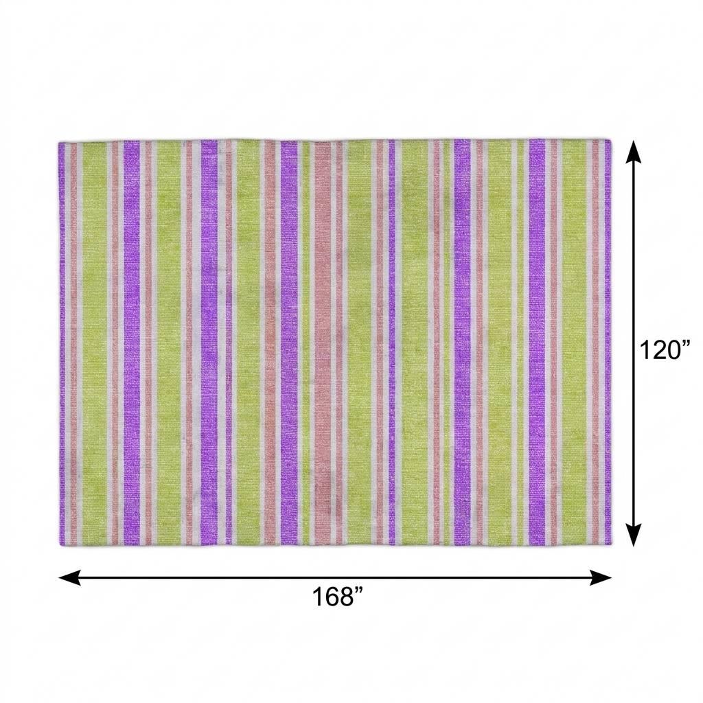 10' X 14' Purple And Blush Striped Shag Washable Area Rug With UV Protection - HomeRoots - Flyclothing LLC
