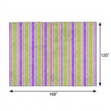 10' X 14' Purple And Blush Striped Shag Washable Area Rug With UV Protection - HomeRoots - Flyclothing LLC
