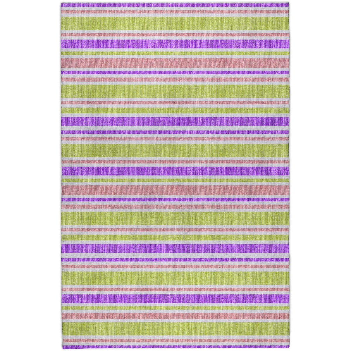 10' X 14' Purple And Blush Striped Shag Washable Area Rug With UV Protection - HomeRoots - Flyclothing LLC