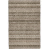 3' X 5' Taupe And Brown Striped Shag Washable Area Rug With UV Protection - HomeRoots - Flyclothing LLC