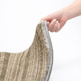 3' X 5' Taupe And Brown Striped Shag Washable Area Rug With UV Protection - HomeRoots - Flyclothing LLC