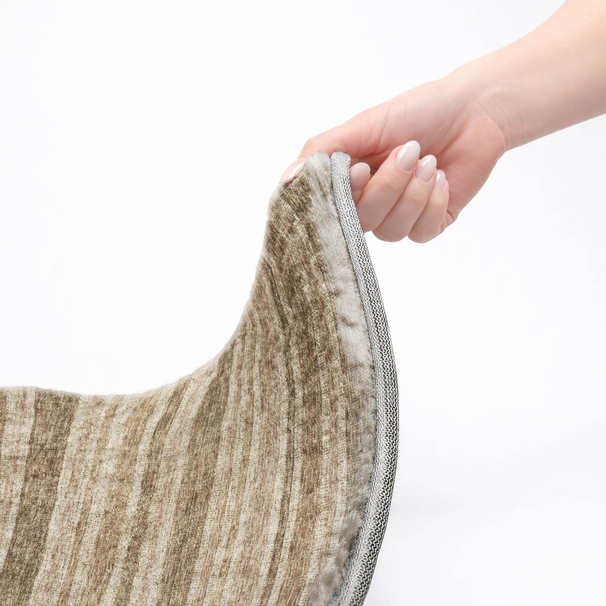 3' X 5' Taupe And Brown Striped Shag Washable Area Rug With UV Protection - HomeRoots - Flyclothing LLC