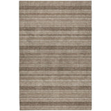 5' X 8' Taupe And Brown Striped Shag Washable Area Rug With UV Protection - HomeRoots - Flyclothing LLC