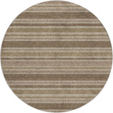 8' Taupe And Brown Striped Shag Washable Round Rug With UV Protection - HomeRoots - Flyclothing LLC