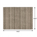 9' X 12' Taupe And Brown Striped Shag Washable Area Rug With UV Protection - HomeRoots - Flyclothing LLC