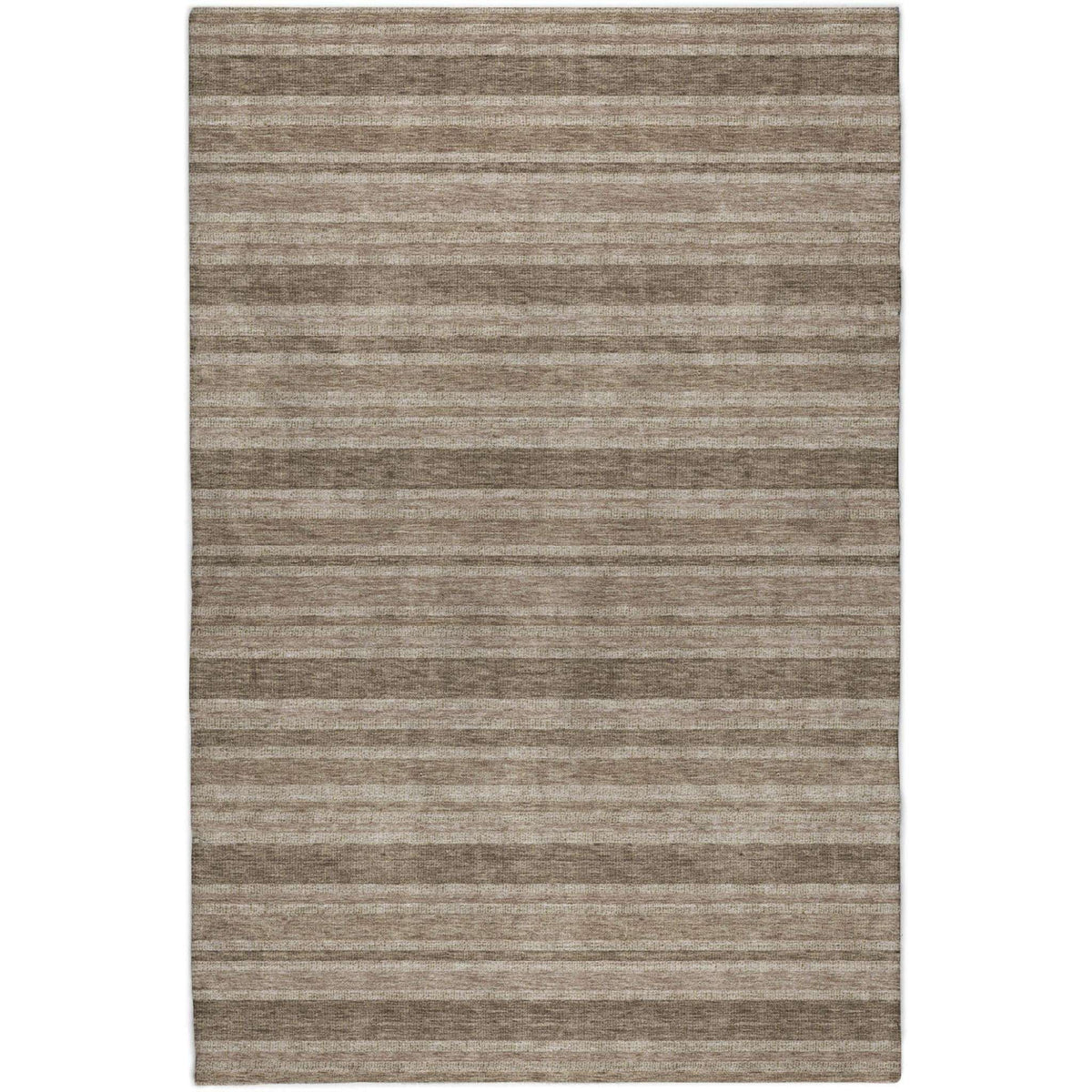 10' X 14' Taupe And Brown Striped Shag Washable Area Rug With UV Protection - HomeRoots - Flyclothing LLC
