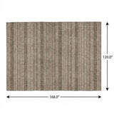 10' X 14' Taupe And Brown Striped Shag Washable Area Rug With UV Protection - HomeRoots - Flyclothing LLC