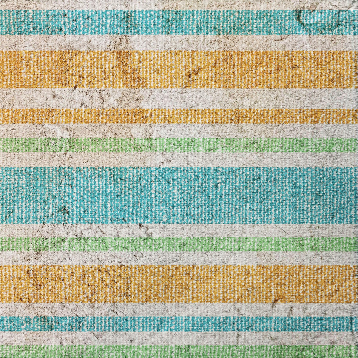10' X 14' Teal And Orange Striped Shag Washable Area Rug With UV Protection - HomeRoots - Flyclothing LLC