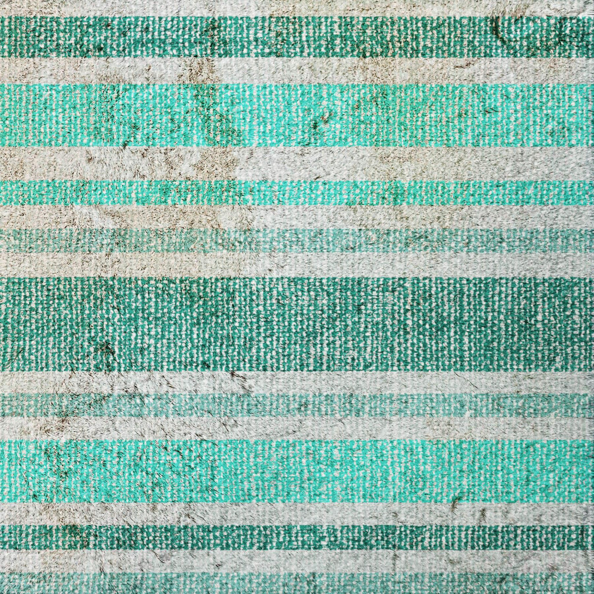 3' X 5' Turquoise And Teal Striped Shag Washable Area Rug With UV Protection - HomeRoots - Flyclothing LLC