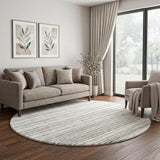 8' Turquoise And Teal Striped Shag Washable Round Rug With UV Protection - HomeRoots - Flyclothing LLC