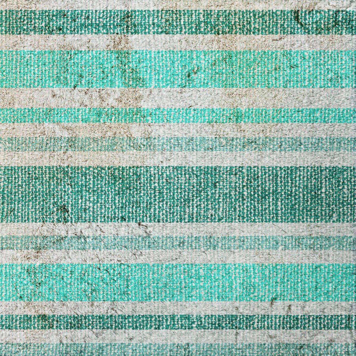 8' X 10' Turquoise And Teal Striped Shag Washable Area Rug With UV Protection - HomeRoots - Flyclothing LLC