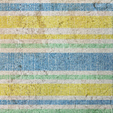 8' Yellow And Blue Striped Shag Washable Round Rug With UV Protection - HomeRoots - Flyclothing LLC