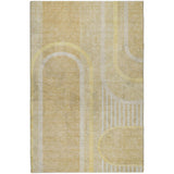 5' X 8' Beige And Gold Geometric Shag Washable Area Rug With UV Protection - HomeRoots - Flyclothing LLC