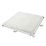 8' Beige And Gold Geometric Shag Washable Round Rug With UV Protection - HomeRoots - Flyclothing LLC
