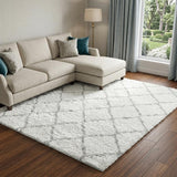 9' X 12' Beige And Gold Geometric Shag Washable Area Rug With UV Protection - HomeRoots - Flyclothing LLC