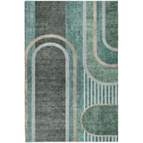 3' X 5' Emerald And Fern Green Geometric Shag Washable Area Rug With UV Protection - HomeRoots - Flyclothing LLC