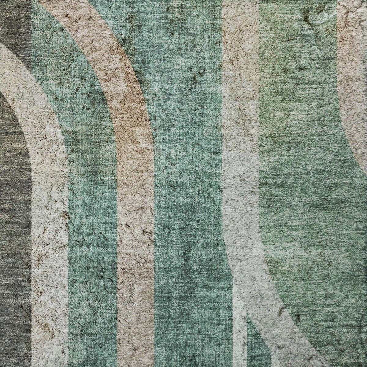 3' X 5' Emerald And Fern Green Geometric Shag Washable Area Rug With UV Protection - HomeRoots - Flyclothing LLC