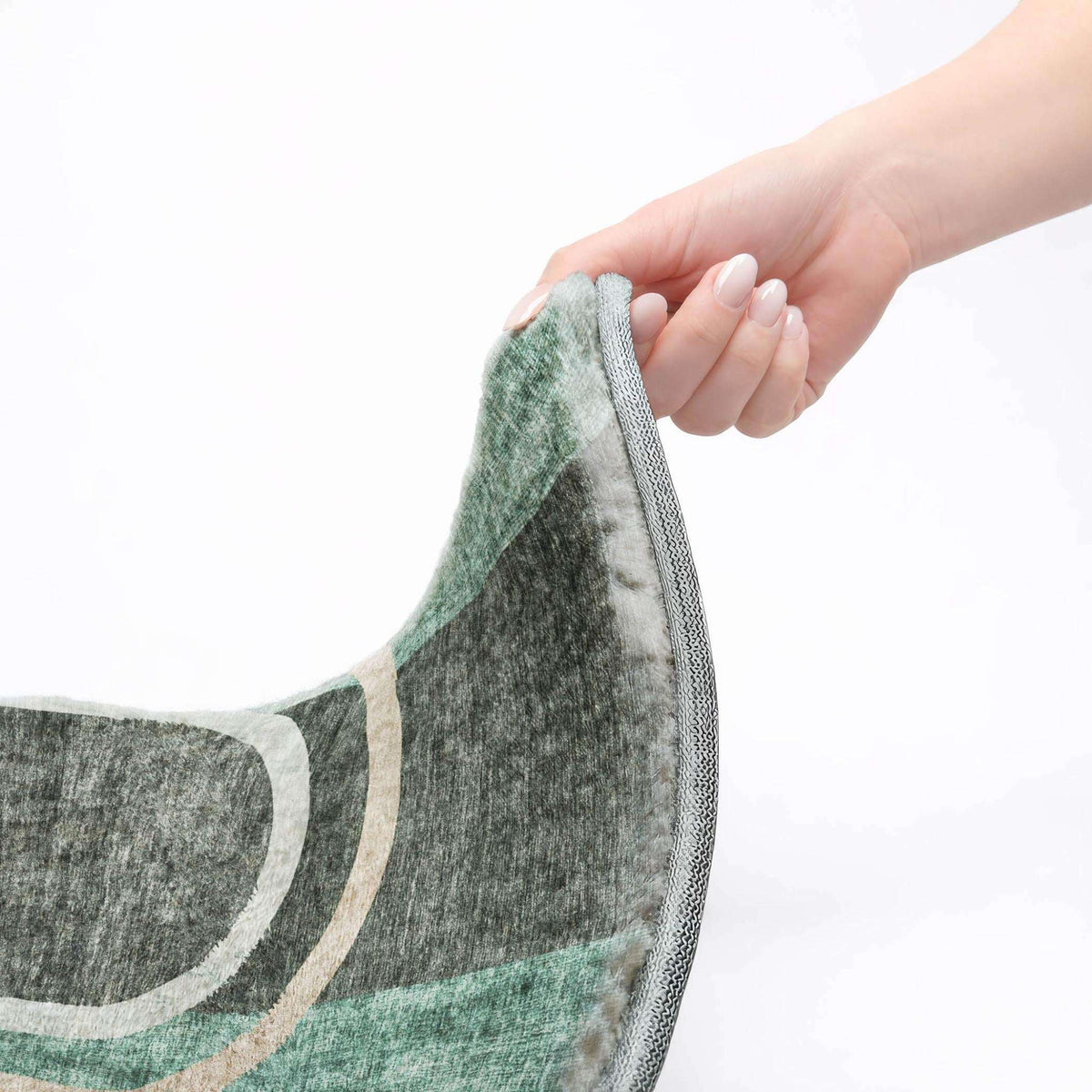 8' X 10' Emerald And Fern Green Geometric Shag Washable Area Rug With UV Protection - HomeRoots - Flyclothing LLC