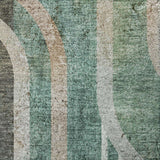 9' X 12' Emerald And Fern Green Geometric Shag Washable Area Rug With UV Protection - HomeRoots - Flyclothing LLC