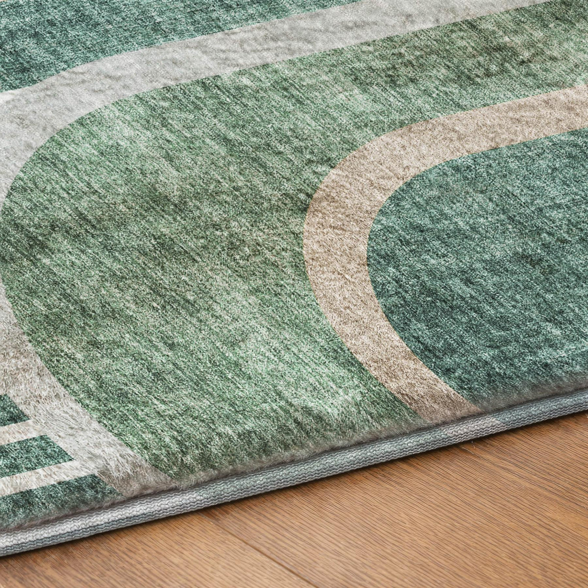 10' X 14' Emerald And Fern Green Geometric Shag Washable Area Rug With UV Protection - HomeRoots - Flyclothing LLC