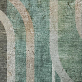 10' X 14' Emerald And Fern Green Geometric Shag Washable Area Rug With UV Protection - HomeRoots - Flyclothing LLC