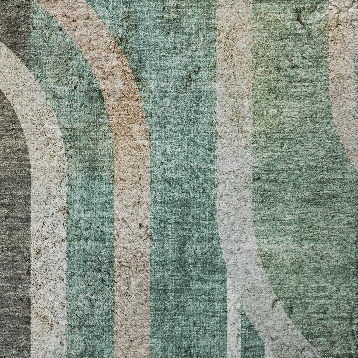 10' X 14' Emerald And Fern Green Geometric Shag Washable Area Rug With UV Protection - HomeRoots - Flyclothing LLC