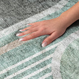10' X 14' Emerald And Fern Green Geometric Shag Washable Area Rug With UV Protection - HomeRoots - Flyclothing LLC