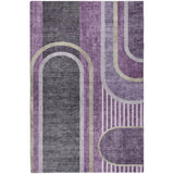 5' X 8' Purple And Plum Geometric Shag Washable Area Rug With UV Protection - HomeRoots - Flyclothing LLC