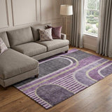 8' X 10' Purple And Plum Geometric Shag Washable Area Rug With UV Protection - HomeRoots - Flyclothing LLC