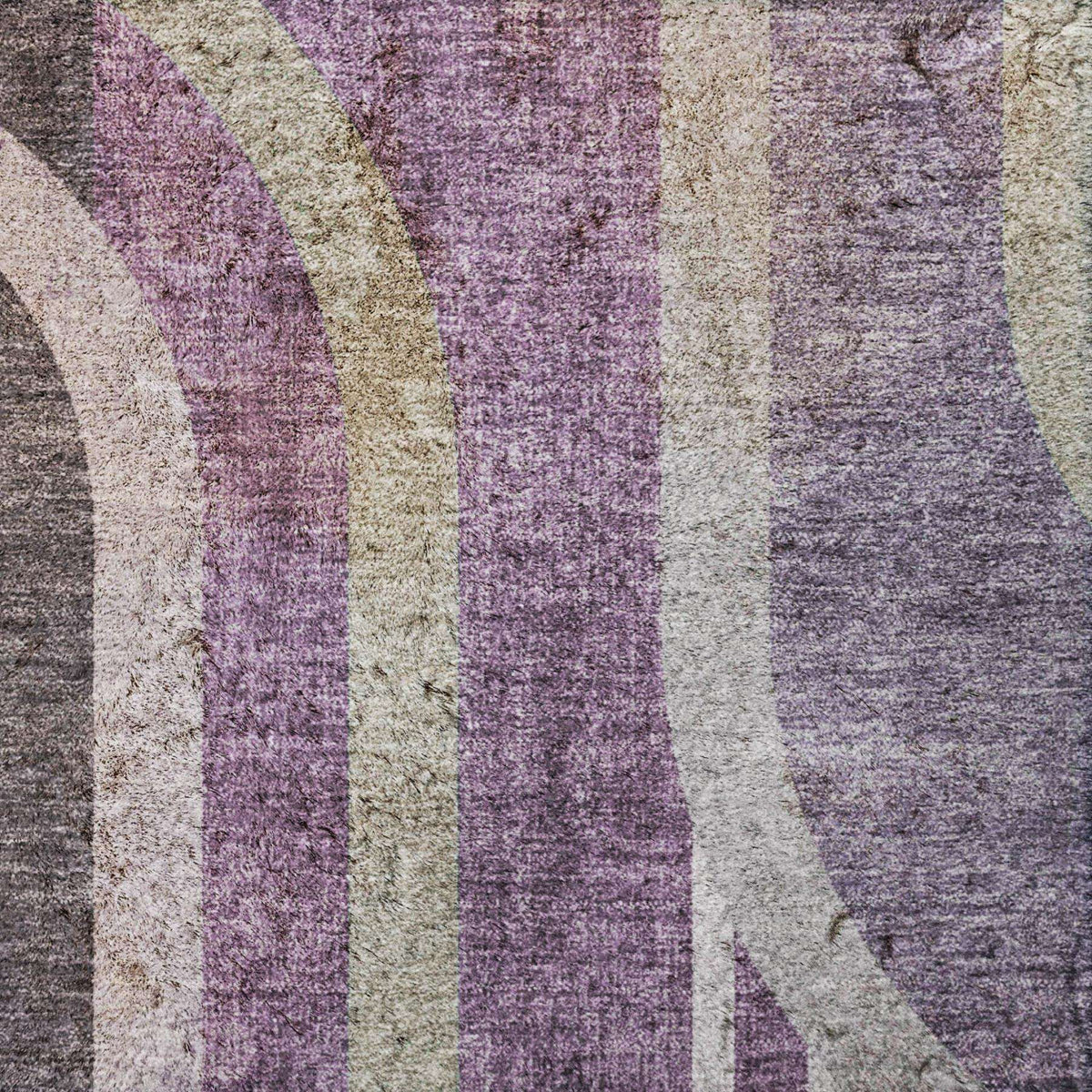 8' X 10' Purple And Plum Geometric Shag Washable Area Rug With UV Protection - HomeRoots - Flyclothing LLC