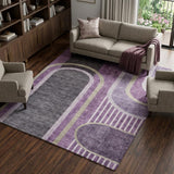 10' X 14' Purple And Plum Geometric Shag Washable Area Rug With UV Protection - HomeRoots - Flyclothing LLC