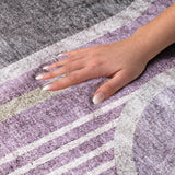 10' X 14' Purple And Plum Geometric Shag Washable Area Rug With UV Protection - HomeRoots - Flyclothing LLC