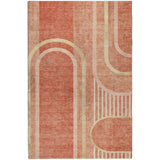 3' X 5' Salmon And Beige Geometric Shag Washable Area Rug With UV Protection - HomeRoots - Flyclothing LLC