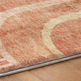 3' X 5' Salmon And Beige Geometric Shag Washable Area Rug With UV Protection - HomeRoots - Flyclothing LLC