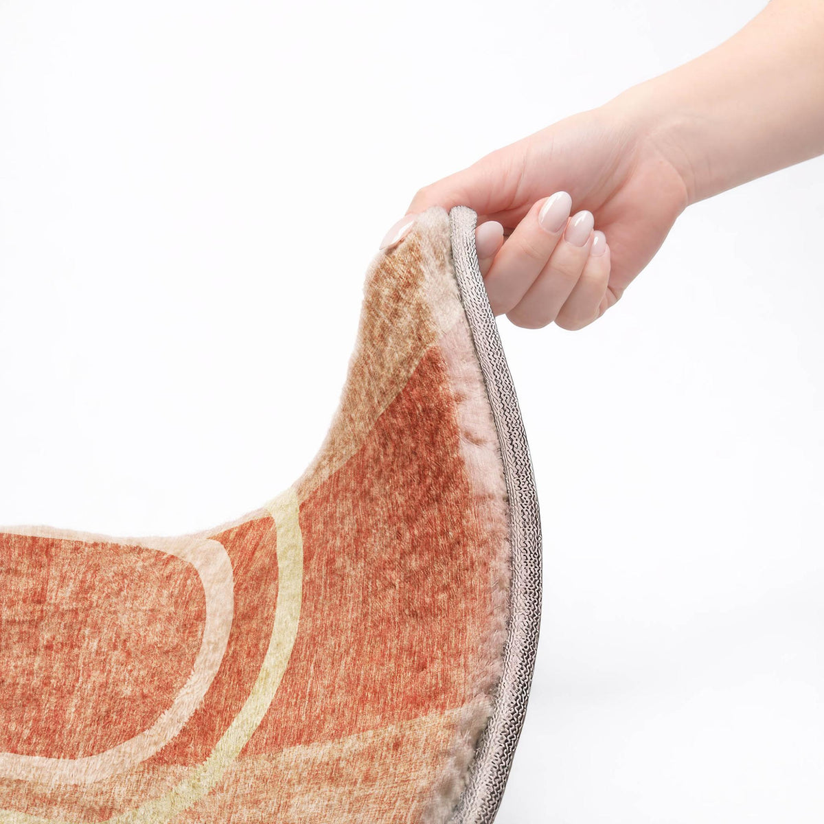 9' X 12' Salmon And Beige Geometric Shag Washable Area Rug With UV Protection - HomeRoots - Flyclothing LLC