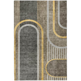 3' X 5' Taupe And Brown Geometric Shag Washable Area Rug With UV Protection - HomeRoots - Flyclothing LLC