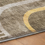 10' X 14' Taupe And Brown Geometric Shag Washable Area Rug With UV Protection - HomeRoots - Flyclothing LLC