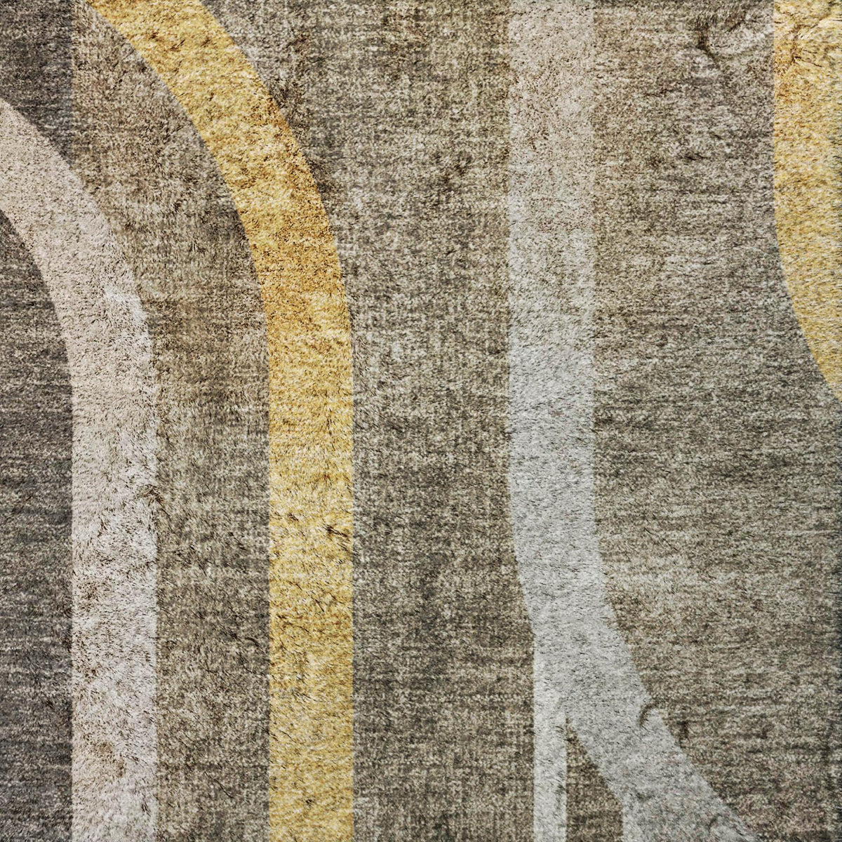 10' X 14' Taupe And Brown Geometric Shag Washable Area Rug With UV Protection - HomeRoots - Flyclothing LLC