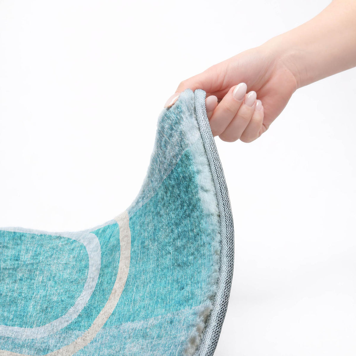 10' X 14' Teal And Denim Blue Geometric Shag Washable Area Rug With UV Protection - HomeRoots - Flyclothing LLC
