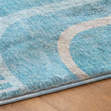 10' X 14' Teal And Denim Blue Geometric Shag Washable Area Rug With UV Protection - HomeRoots - Flyclothing LLC