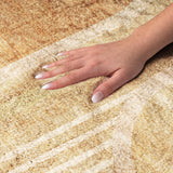 5' X 8' Terra Cotta And Gold Geometric Shag Washable Area Rug With UV Protection - HomeRoots - Flyclothing LLC