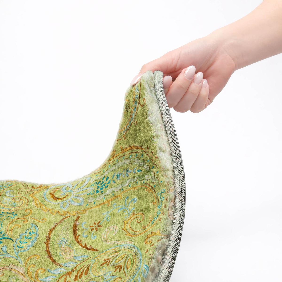 3' X 5' Green And Teal Paisley Shag Washable Area Rug With UV Protection - HomeRoots - Flyclothing LLC