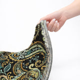 3' X 5' Black And Teal Paisley Shag Washable Area Rug With UV Protection - HomeRoots - Flyclothing LLC