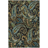 10' X 14' Black And Teal Paisley Shag Washable Area Rug With UV Protection - HomeRoots - Flyclothing LLC