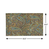 3' X 5' Chocolate And Teal Paisley Shag Washable Area Rug With UV Protection - HomeRoots - Flyclothing LLC