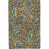 9' X 12' Chocolate And Teal Paisley Shag Washable Area Rug With UV Protection - HomeRoots - Flyclothing LLC