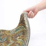 9' X 12' Chocolate And Teal Paisley Shag Washable Area Rug With UV Protection - HomeRoots - Flyclothing LLC