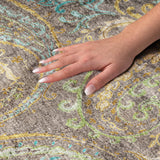 9' X 12' Chocolate And Teal Paisley Shag Washable Area Rug With UV Protection - HomeRoots - Flyclothing LLC