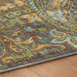 10' X 14' Chocolate And Teal Paisley Shag Washable Area Rug With UV Protection - HomeRoots - Flyclothing LLC