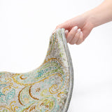 8' Gray And Teal Paisley Shag Washable Round Rug With UV Protection - HomeRoots - Flyclothing LLC